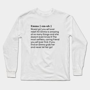 emma name definition (White) Long Sleeve T-Shirt